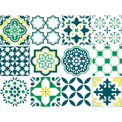 Stickerfliesen - Greenish 12er-Set